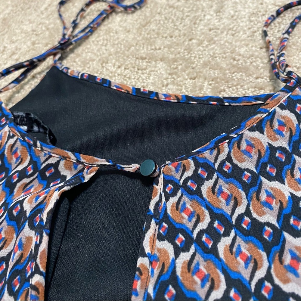 Zara Geometric Print Chiffon Maxi Dress ~ Size XS - Picture 10 of 16